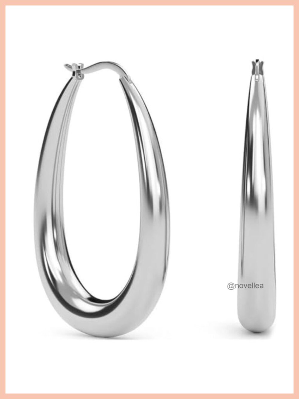 Chunky Stainless Steel Hoop Earrings for Women, U-Shape Statement Style